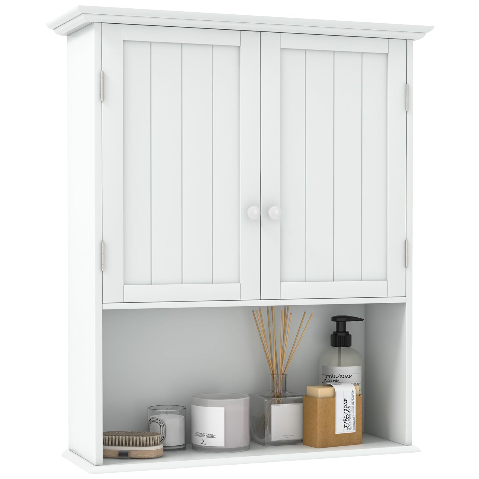 28" H x 23.5" W Wall Mount Medicine Cabinets with Adjustable Shelf and 2-Door for Bathroom Laundry Living Room