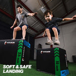 Titan Fitness Youth Heavy Foam Plyometric Jump Box, 12in 14in 16in, Pro-Duty Foam Plyo Box, Step Up Exercise Platform, Box Squat workout Step, Box Jumps for Home Gym, Box Jump Plyometric Box