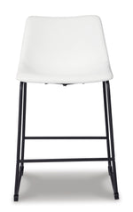 Signature Design by Ashley Centiar 24" Counter Height Modern Bucket Barstool, 2 Count, Black