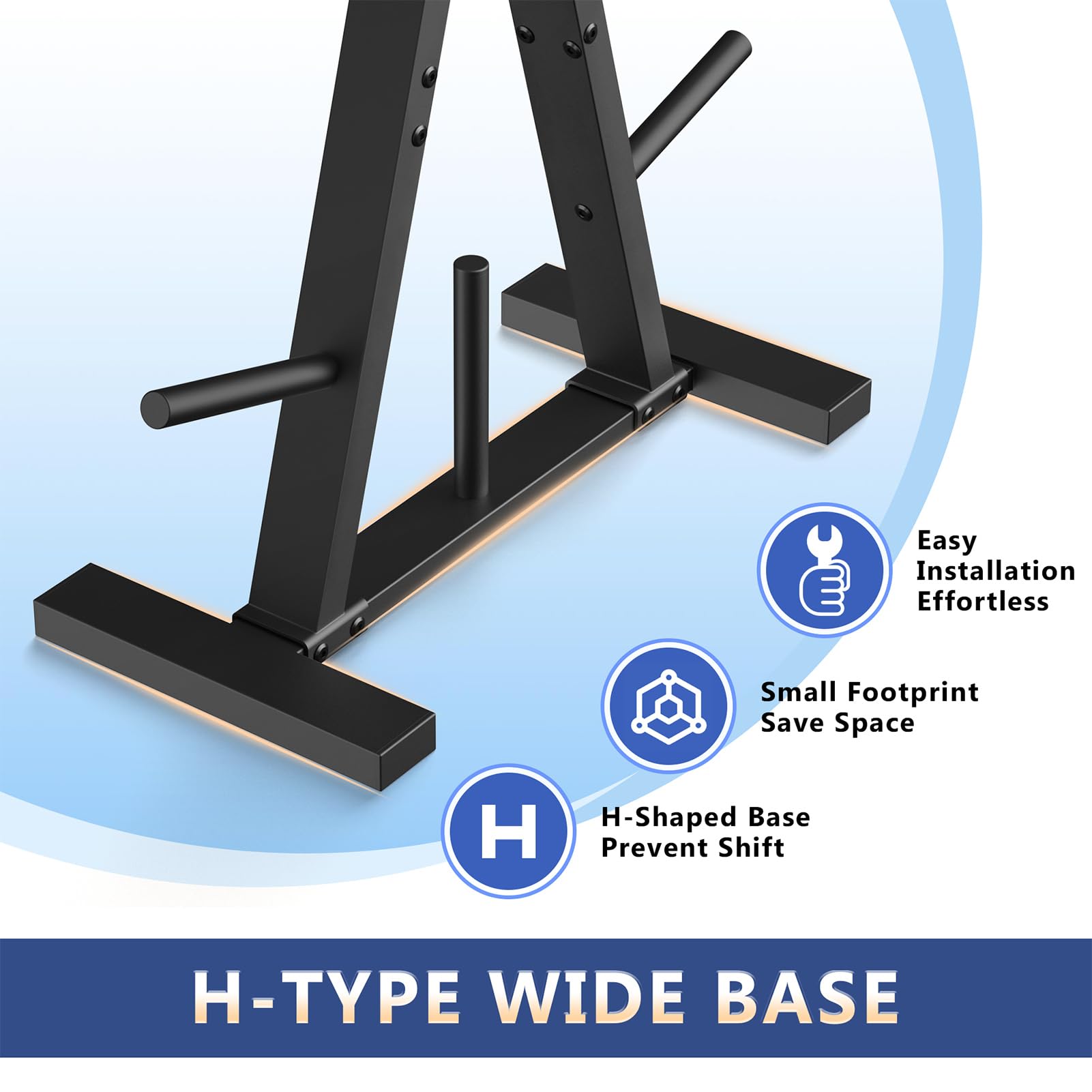 Weight Plate Rack, Weight Tree, Home Gym Storage Stand, Holds 300 lbs