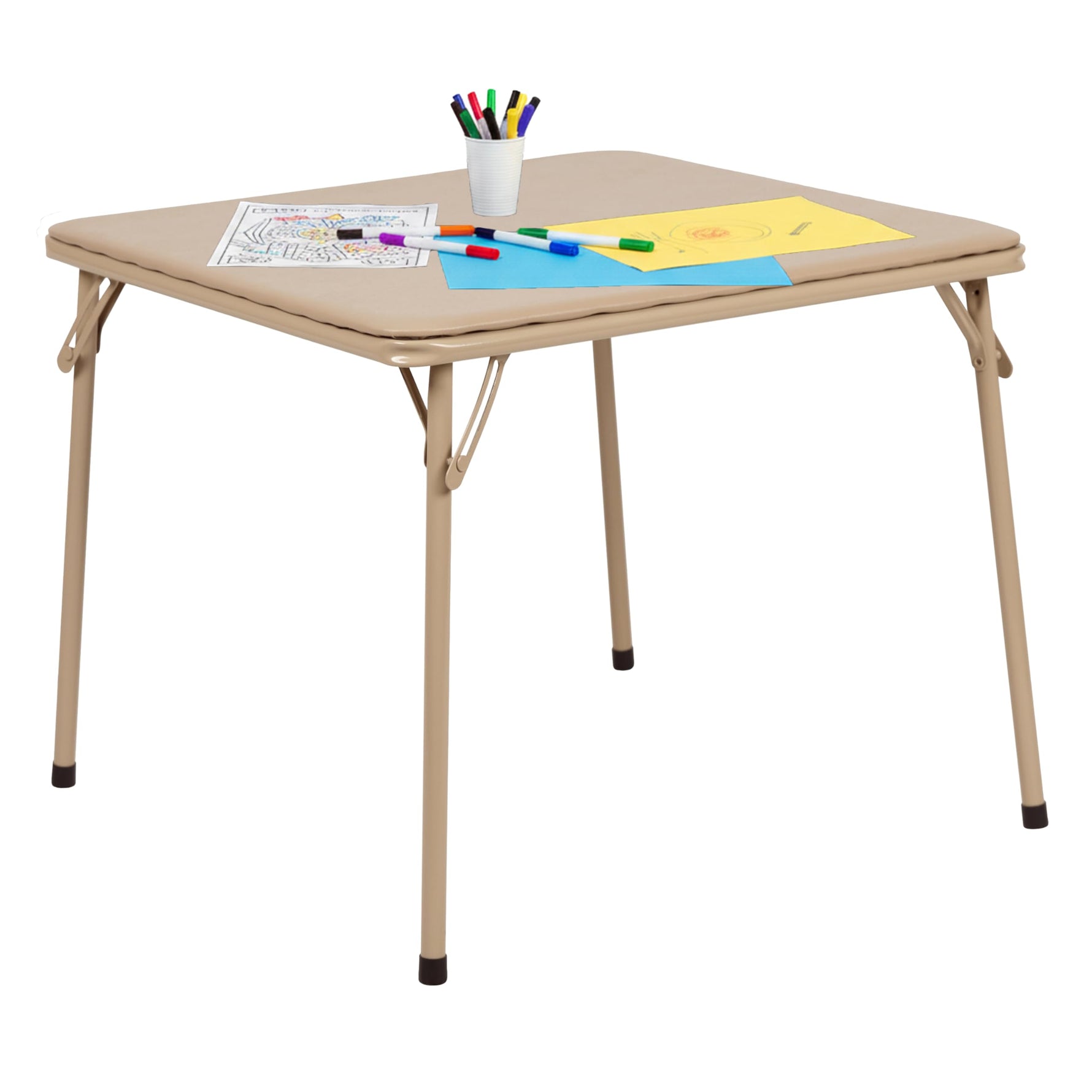 Flash Furniture Mindy Kids 5-Piece set Folding Square Table and Chairs Set for Daycare and Classrooms, Children's Activity Table and Chairs Set, Multicolor