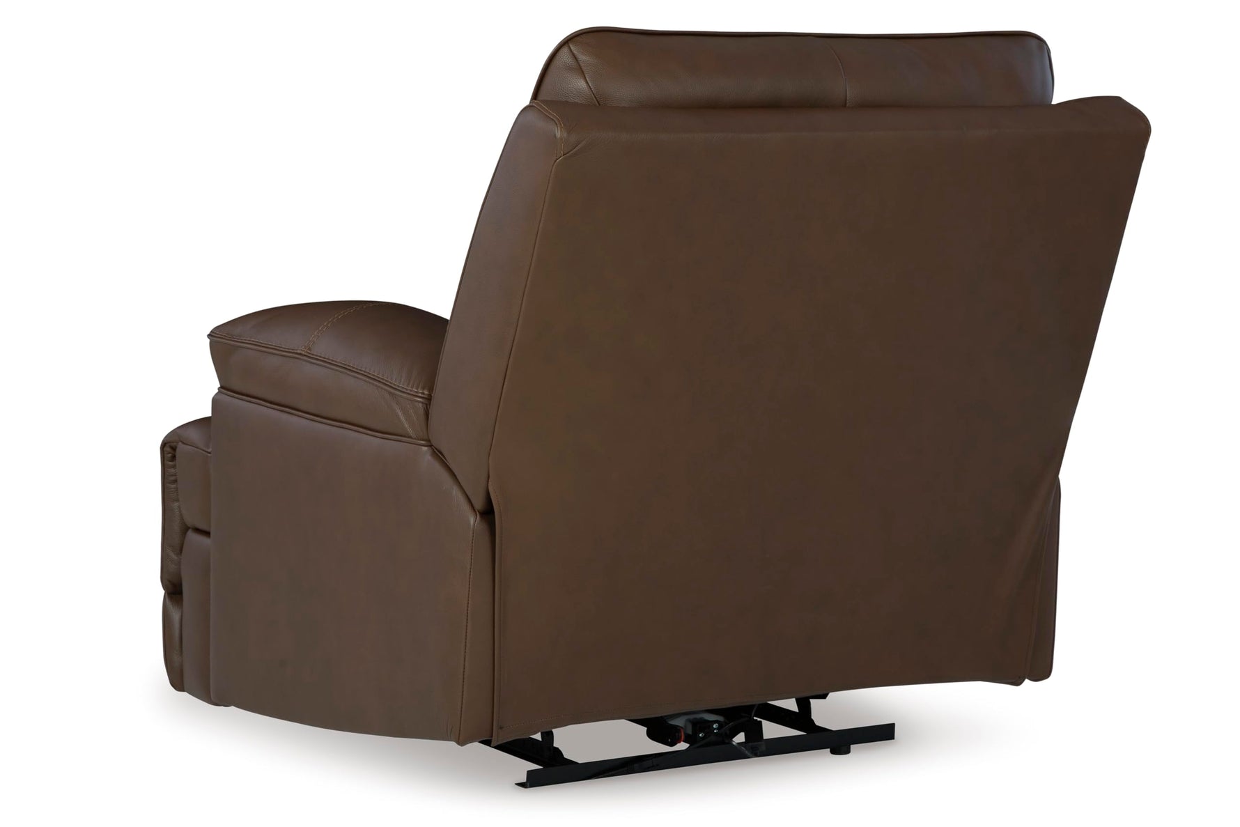 Signature Design by Ashley Skymaker Modern Faux Leather Manual Rocker Recliner with Track Arms, Dark Brown