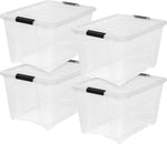 IRIS USA 6-Pack 6 Quart Storage Bins with Lids | Transparent design makes contents easy to find. Ideal for shoes, photos, documents, and small essentials. Nestable design