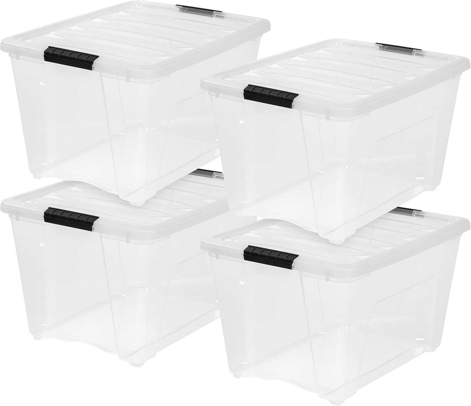 IRIS USA 6-Pack 6 Quart Storage Bins with Lids | Transparent design makes contents easy to find. Ideal for shoes, photos, documents, and small essentials. Nestable design