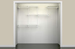 ClosetMaid ShelfTrack Wire Closet Organizer System, Adjustable from 5 to 8 Ft., with Shelves, Clothes Rods, Hardware, Durable Steel, White