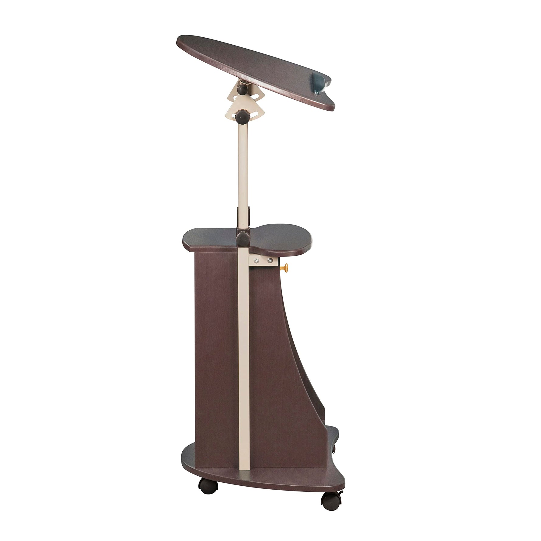 Techni Mobili Sit-to-Stand Rolling Adjustable Height Laptop Cart with Storage, Graphite, 22 x 16 x 46
