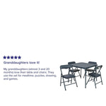 Flash Furniture Mindy Kids 5-Piece set Folding Square Table and Chairs Set for Daycare and Classrooms, Children's Activity Table and Chairs Set, Multicolor
