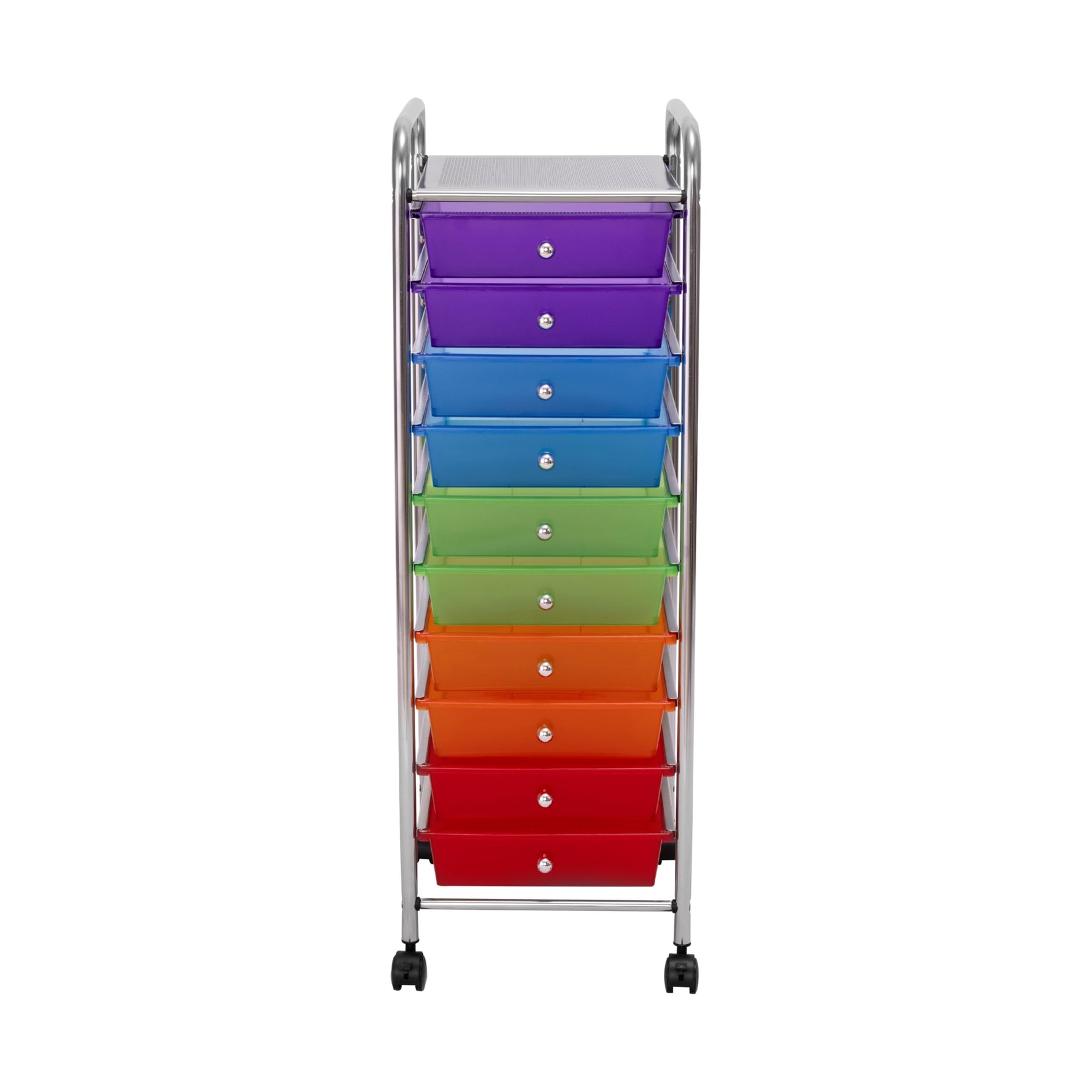Seville Classics Rolling Utility Organizer Storage Cart , for Home Office, School, Classroom, Scrapbook, Hobby, Craft, 15 Drawer, Black