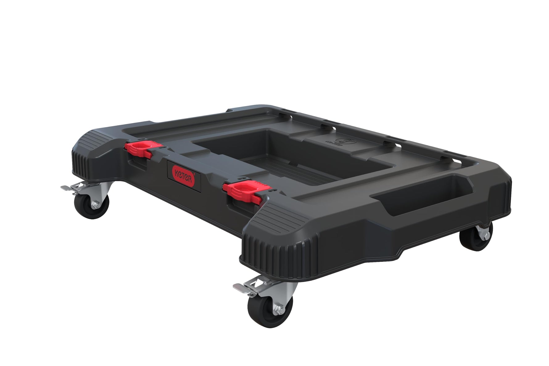 Keter Stack-n-Roll Dolly – Heavy-Duty Rolling Base Cart with Locking Wheels | Modular Mobile Workstation & Tool Storage Platform | Durable, Easy-Glide Design for Garage, Jobsite & Workshop