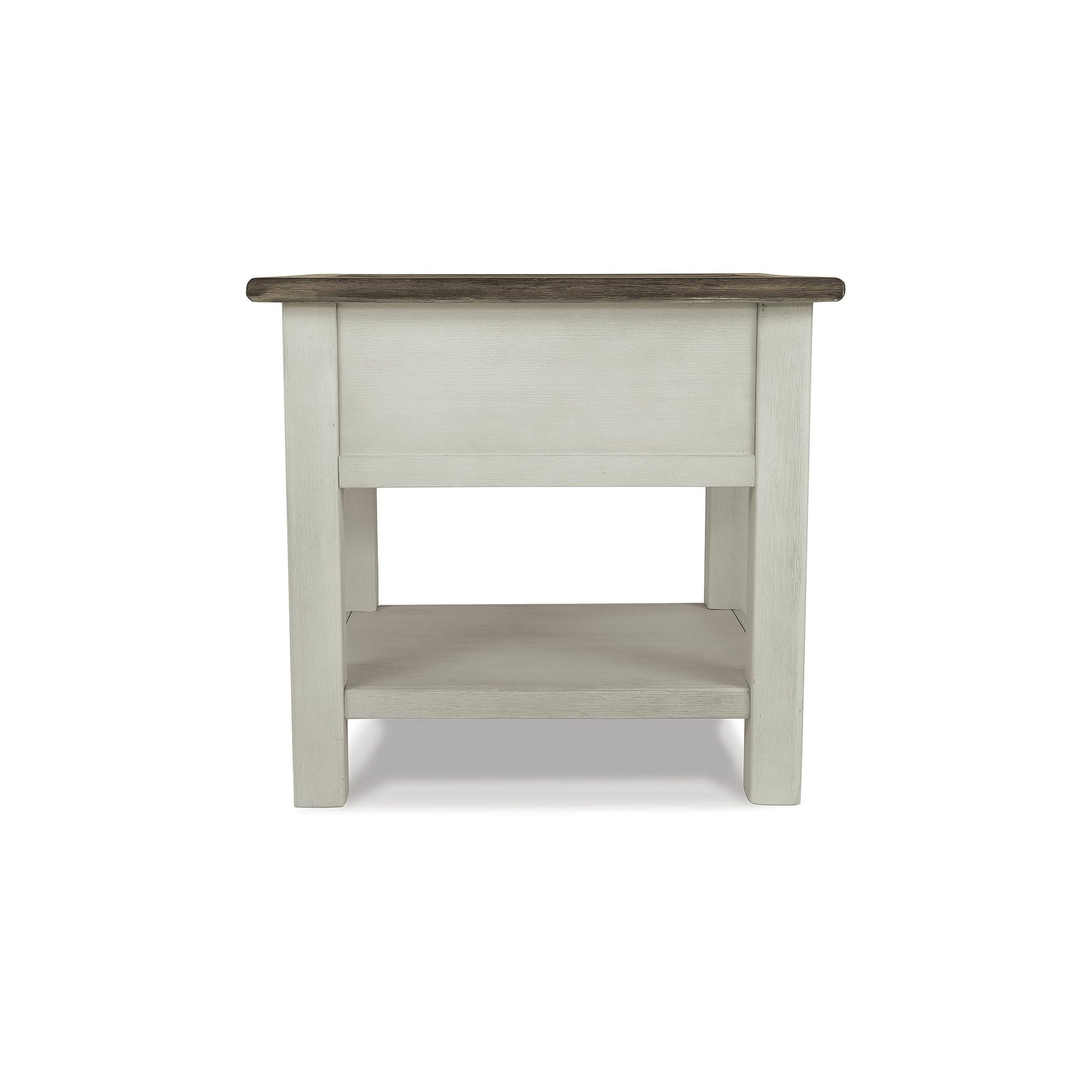 Signature Design by Ashley Bolanburg End Table for Living Room, Two-Tone Distressed Wood Side Table with Smooth-Gliding Drawer, Farmhouse Plank-Style Top, Ideal Night Stand Use, Antique White/Oak