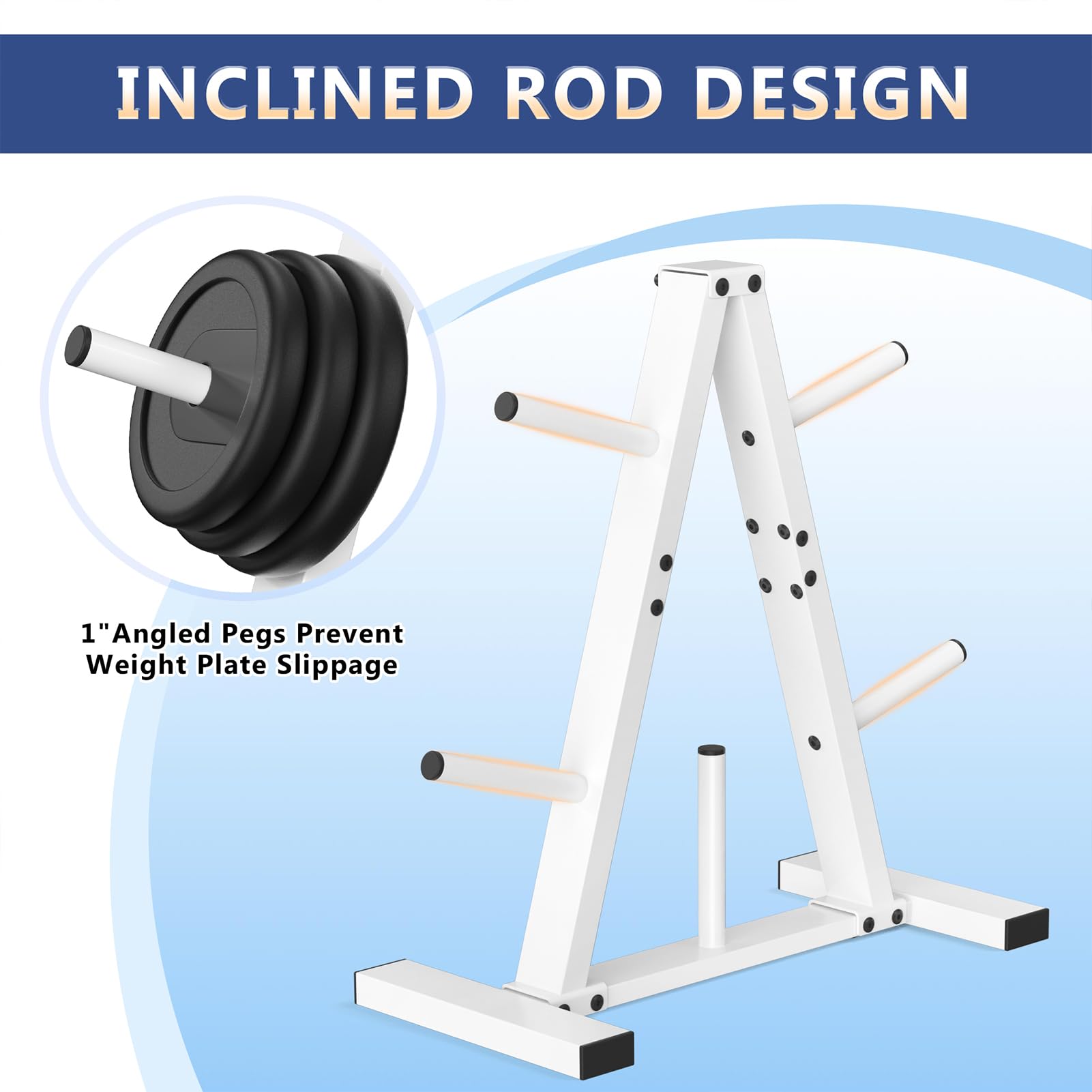 Weight Plate Rack, Weight Tree, Home Gym Storage Stand, Holds 300 lbs