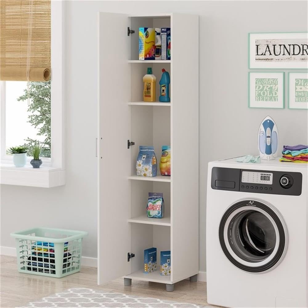 SystemBuild Callahan 16 Inch Utility Storage Cabinet in White