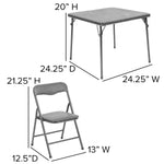 Flash Furniture Mindy Kids 5-Piece set Folding Square Table and Chairs Set for Daycare and Classrooms, Children's Activity Table and Chairs Set, Multicolor