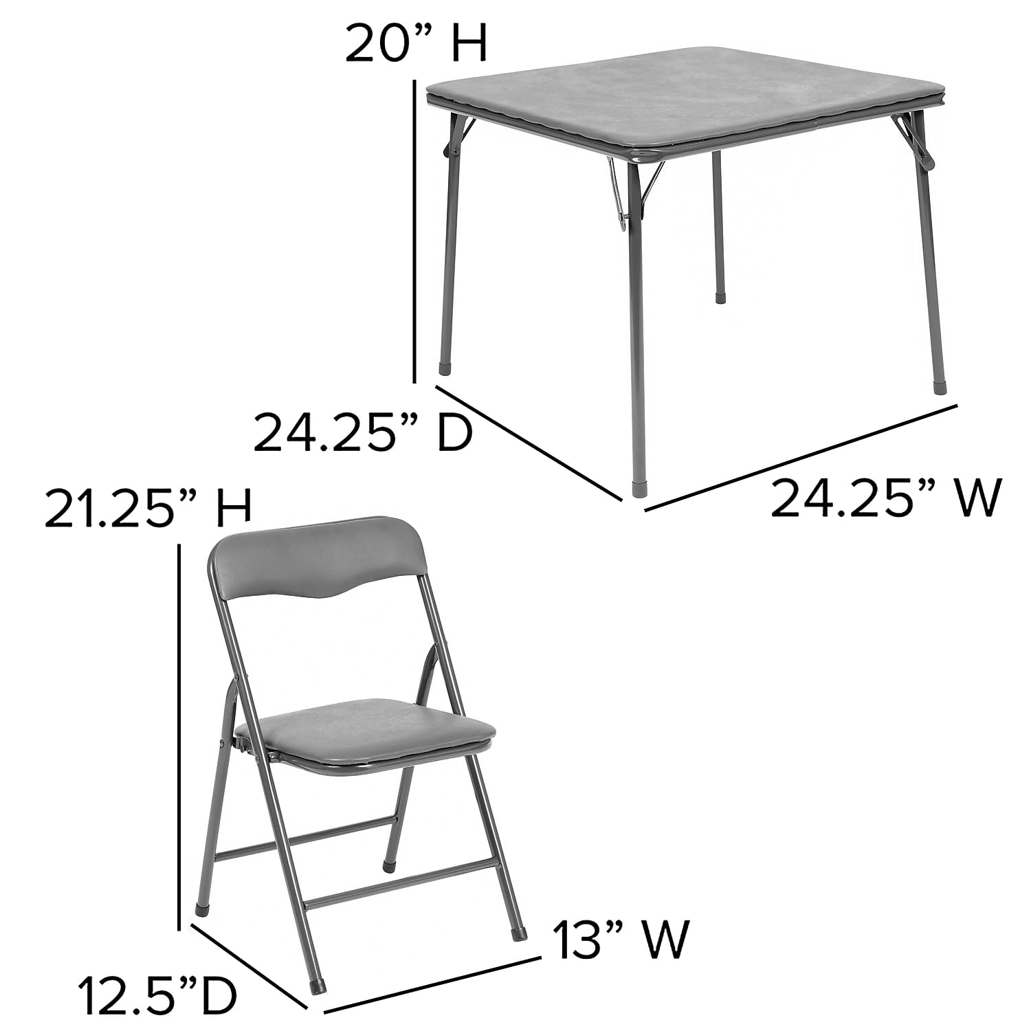 Flash Furniture Mindy Kids 5-Piece set Folding Square Table and Chairs Set for Daycare and Classrooms, Children's Activity Table and Chairs Set, Multicolor