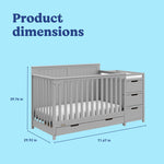 Graco Hadley 5-in-1 Convertible Crib with Drawer – GREENGUARD Gold Certified, Fits Standard Crib Mattress, Converts to Toddler Bed, Daybed and Full Bed, 4 Adjustable Mattress Heights (White)