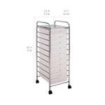 Seville Classics Rolling Utility Organizer Storage Cart , for Home Office, School, Classroom, Scrapbook, Hobby, Craft, 15 Drawer, Black