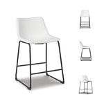 Signature Design by Ashley Centiar 24" Counter Height Modern Bucket Barstool, 2 Count, Black