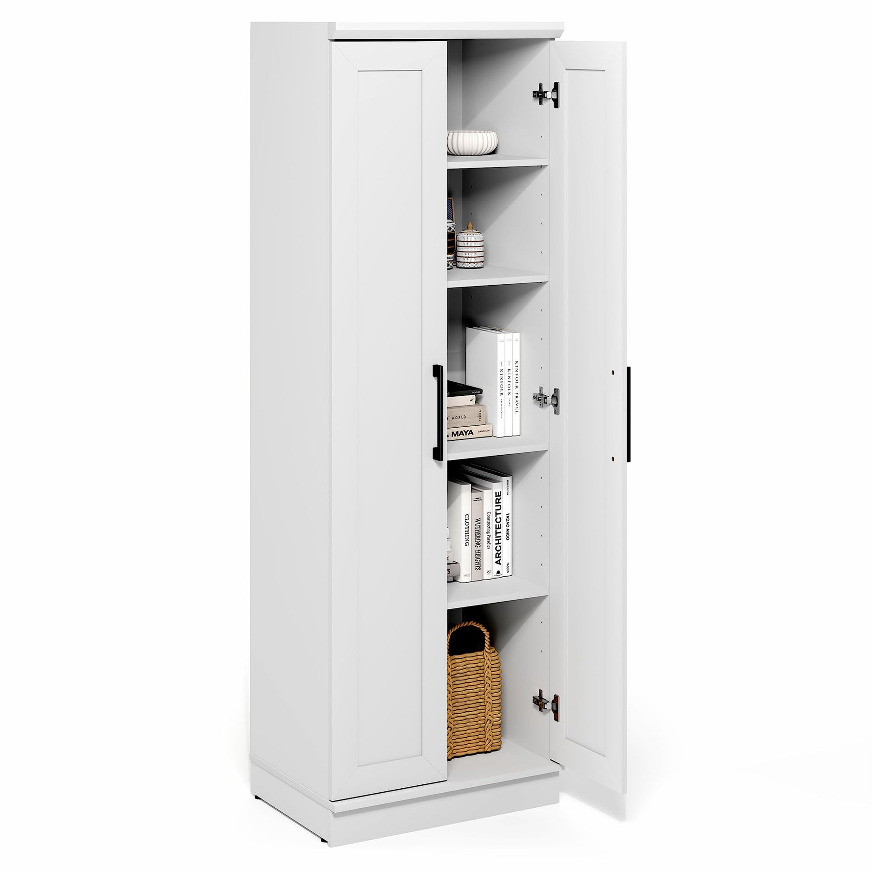 Furinno PASIR Book Shelf, 3-Tier Bookshelf, Storage Shelves Bookcase, 9.7 x 23.7 x 31.5, for Living Room, Bedroom, Home Office, Plain White
