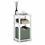 Furinno JUST Side Table, 3-Tier End Table, Open Shelves Night Stand, Bedside Table, Toolless Assembly, for Living Room, Bedroom, Bathroom, Columbia Walnut
