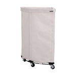 Corner Heavy-Duty Canvas Hamper w/Wheels, 24"W x 17.7"D, Natural White | Space-saving corner design holds 3 to 4 loads of laundry with a durable steel frame, smooth-rolling locking wheels