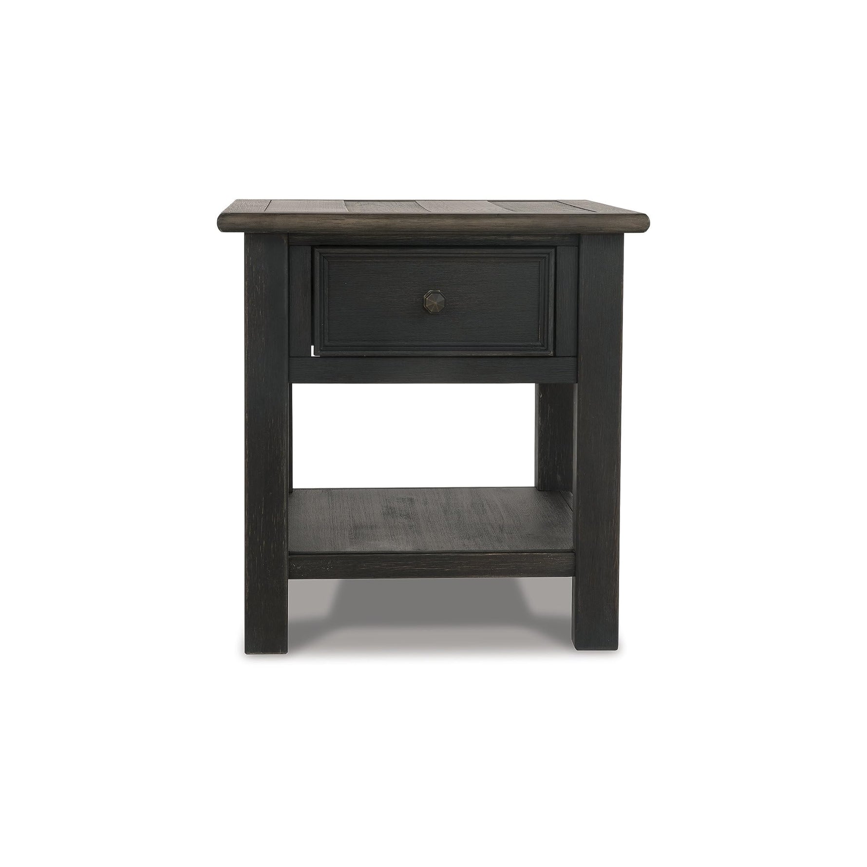 Signature Design by Ashley Bolanburg End Table for Living Room, Two-Tone Distressed Wood Side Table with Smooth-Gliding Drawer, Farmhouse Plank-Style Top, Ideal Night Stand Use, Antique White/Oak