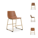 Signature Design by Ashley Mid Century Centiar 18.75" Dining Bucket Chair, 2 Count, Black and Brown