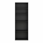 Furinno Jaya Book Shelf, 5-Tier Bookshelf, Bookcase with Adjustable Shelves, 9.5 x 24.5 x 71.2, for Organization and Storage, for Living Room, Bedroom, Home Office, Blackwood