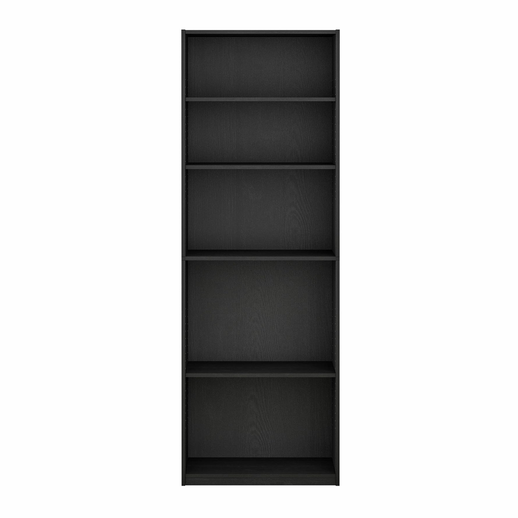 Furinno Jaya Book Shelf, 5-Tier Bookshelf, Bookcase with Adjustable Shelves, 9.5 x 24.5 x 71.2, for Organization and Storage, for Living Room, Bedroom, Home Office, Blackwood