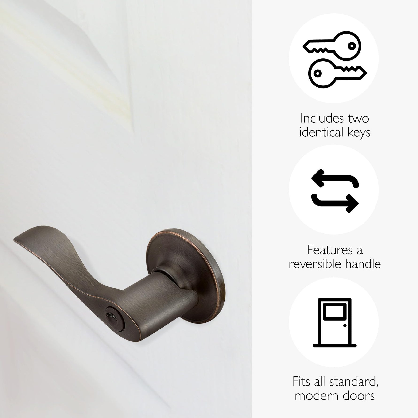 Design House 700534 Springdale Privacy Bed and Bath Door Lever Oil Rubbed Bronze