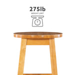 Linon Natural Barstool with Round Seat, 24-Inch