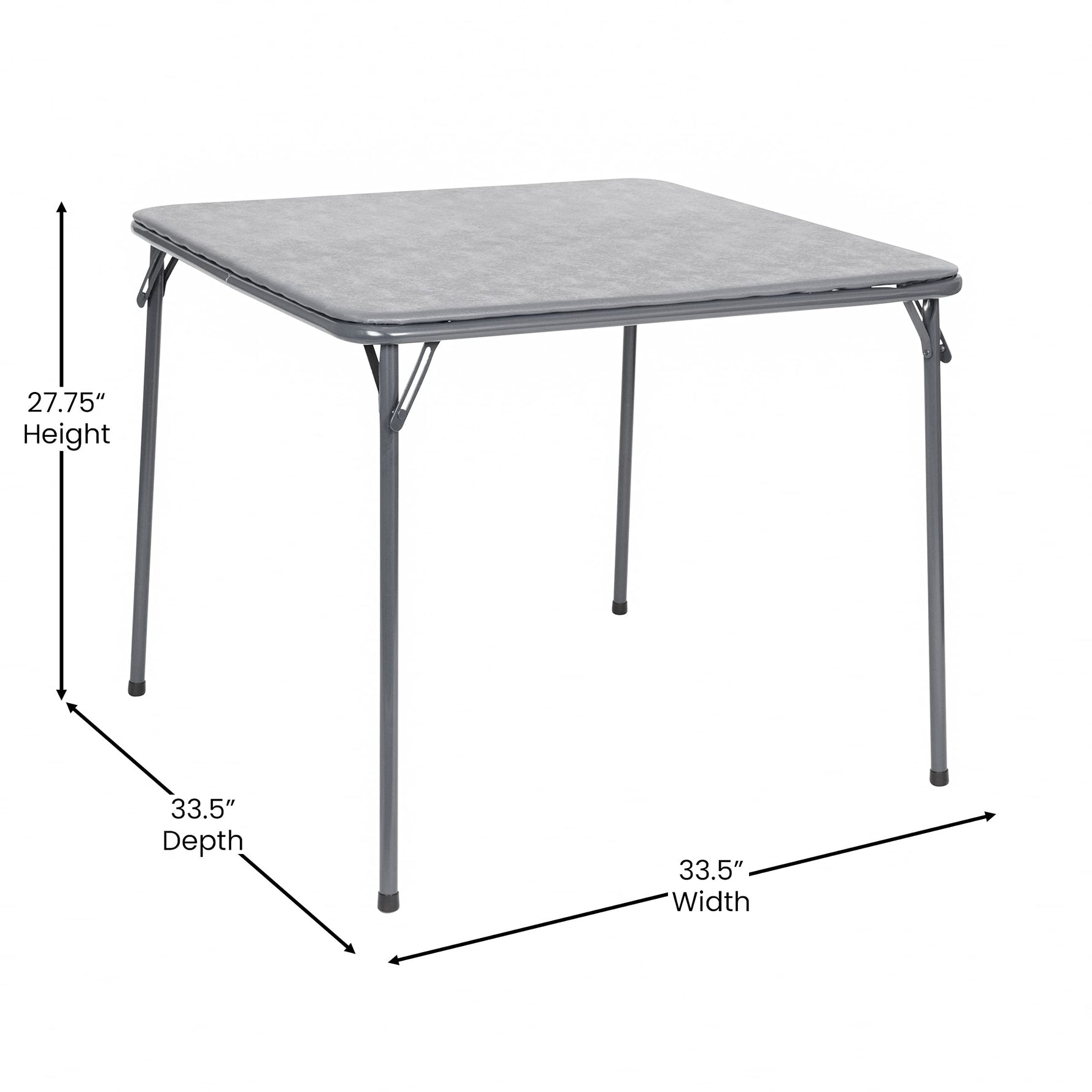Flash Furniture Madelyn 33.5" Square Folding Multipurpose Card Table with Padded Vinyl Top, Portable Folding Game Table for 4 Players, Black