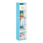 Furinno LUDER Book Shelf, 5-Cube Bookshelf, Reversible Bookcase, 9.4 x 19.5 x 31.5, Easy Assembly, for Living Room, Bedroom, Home Office, White