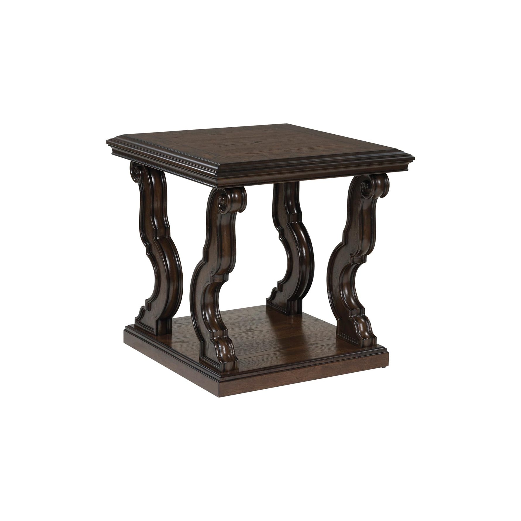 Signature Design by Ashley Havalance Farmhouse Rectangular End Table, Floor Shelf, Wood, 26" W x 24.13" D x 24" H, Vintage Gray & White with Weathered Finish