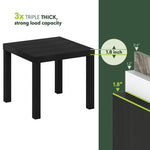 Furinno Classic Homey Square Parsons Side End Table, 1-Pack, Black