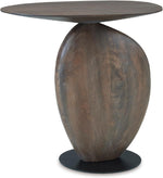 Signature Design by Ashley Cormmet Industrial Accent Table with Metal Base, Dark Brown & Black