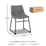 Signature Design by Ashley Mid Century Centiar 18.75" Dining Bucket Chair, 2 Count, Black and Brown