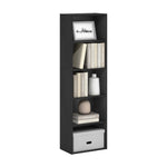 Furinno LUDER Book Shelf, 5-Cube Bookshelf, Reversible Bookcase, 9.4 x 19.5 x 31.5, Easy Assembly, for Living Room, Bedroom, Home Office, White