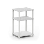 Furinno JUST Side Table, 3-Tier End Table, Open Shelves Night Stand, Bedside Table, Toolless Assembly, for Living Room, Bedroom, Bathroom, Columbia Walnut