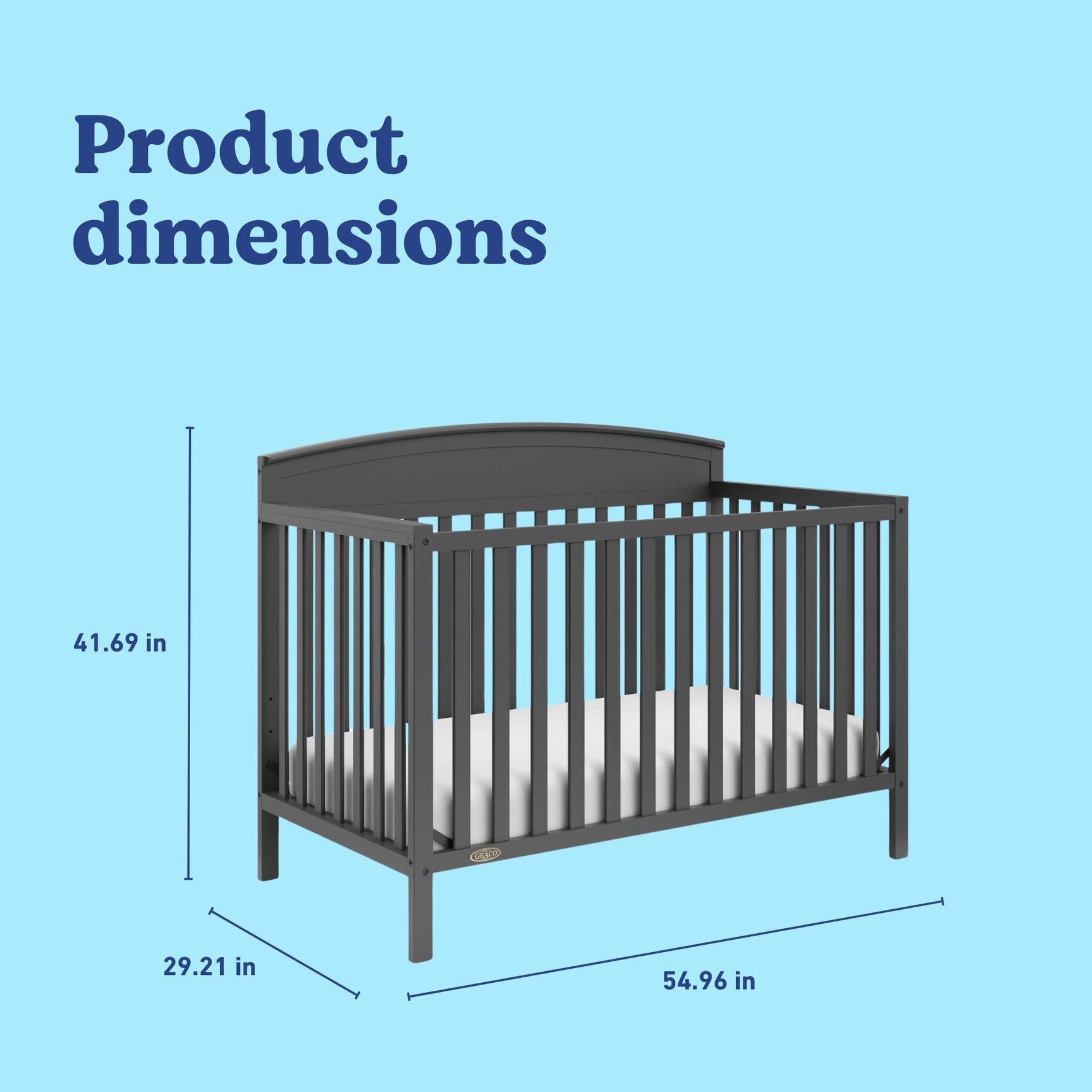 Graco Benton 5-in-1 Convertible Crib – GREENGUARD Gold Certified, Converts from Baby Crib to Toddler Bed, Daybed and Full-Size Bed, Fits Standard Full-Size Crib Mattress (White)