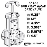 Valterra T50 3" Hub x 3" Bay with Cap Valve Assembly,Black