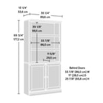 Sauder Miscellaneous Storage 5-Shelf/Book Shelf 2-Door Bookcase, Glacier Oak Finish