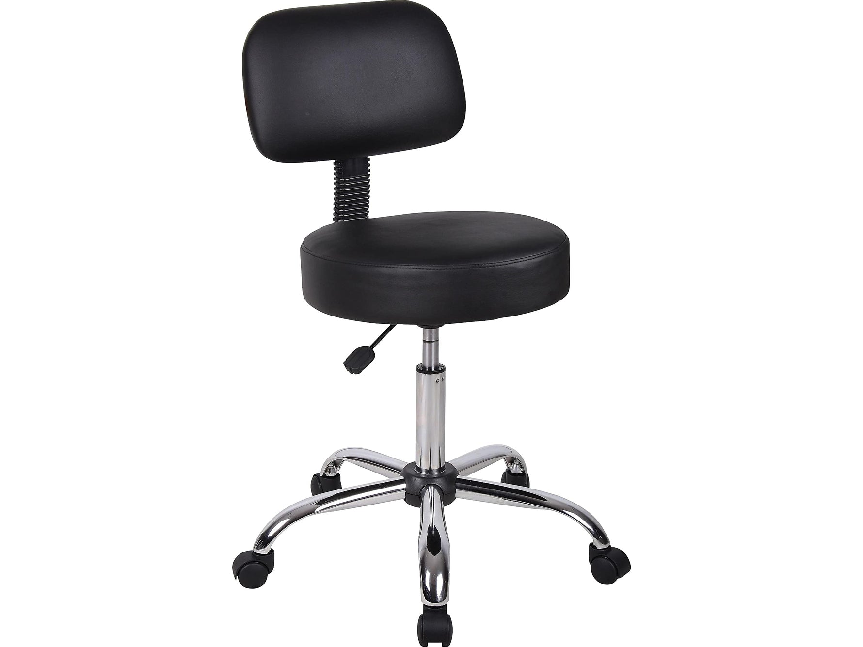 Boss Office Products Antimicrobial Vinyl Medical Spa Stool in Black