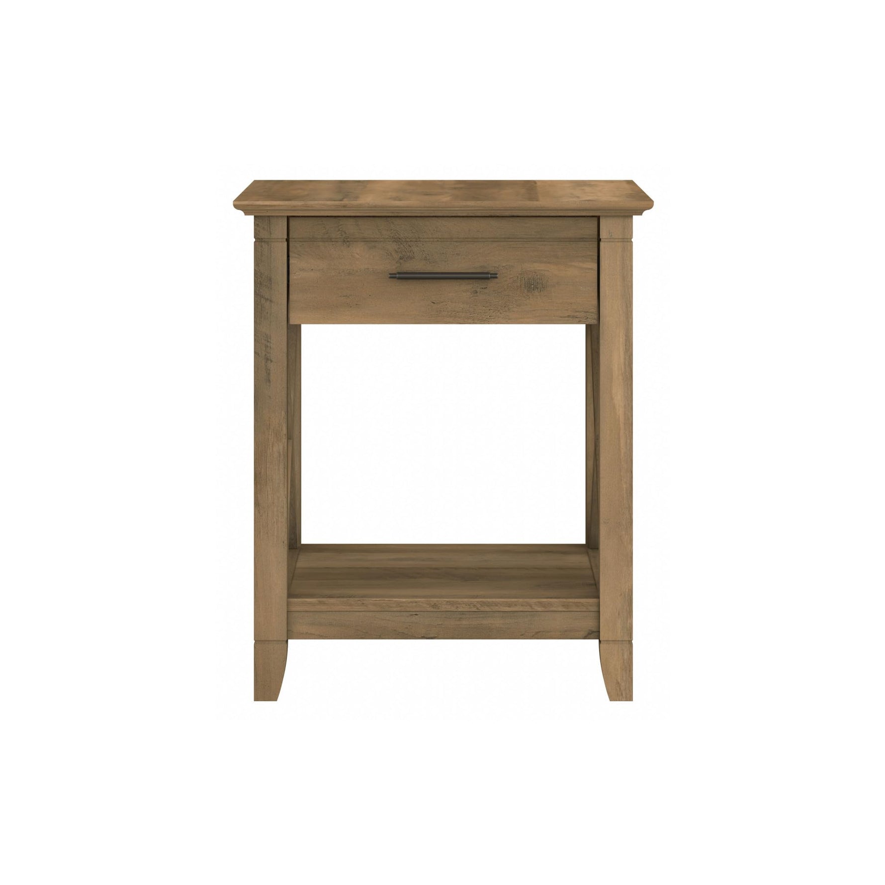 Bush Home End Table with Drawer, Nightstand with Storage, Living Room and Bedroom Furniture, Key West Collection, Washed Gray