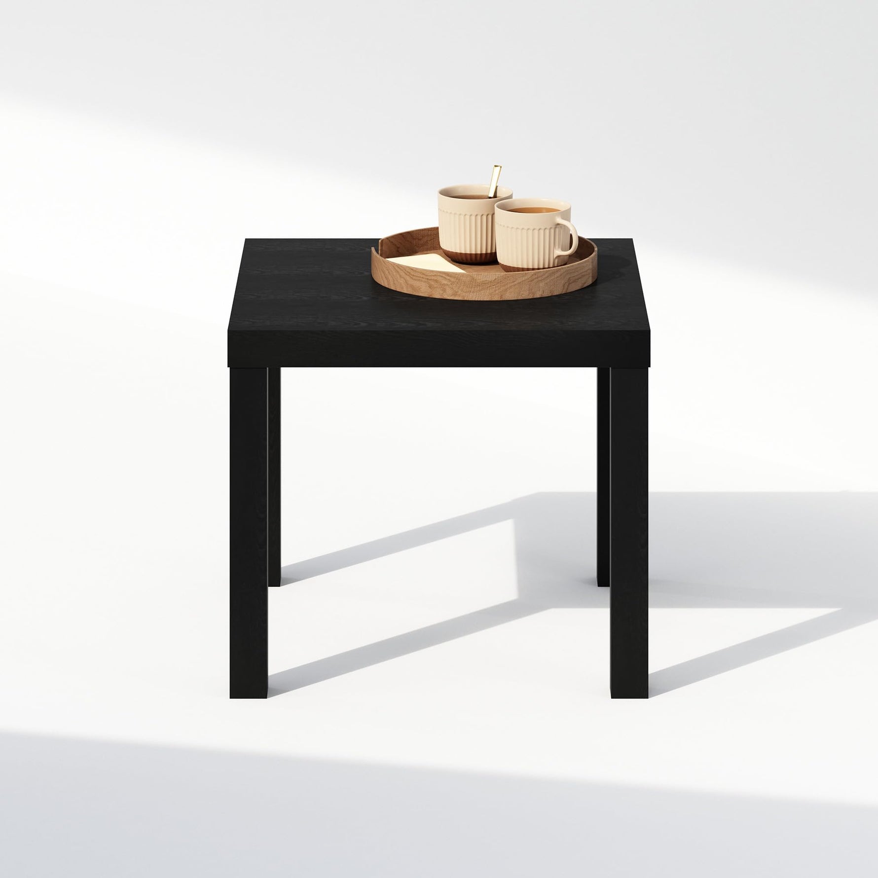 Furinno CLASSIC Coffee Table, Modern Rectangle Coffee Table with 1.8" Triple Thick Tabletop, Side Table, Toolless Assembly, for Living Room, Home Office, Black