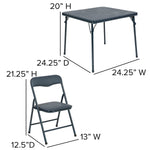 Flash Furniture Mindy Kids 5-Piece set Folding Square Table and Chairs Set for Daycare and Classrooms, Children's Activity Table and Chairs Set, Multicolor