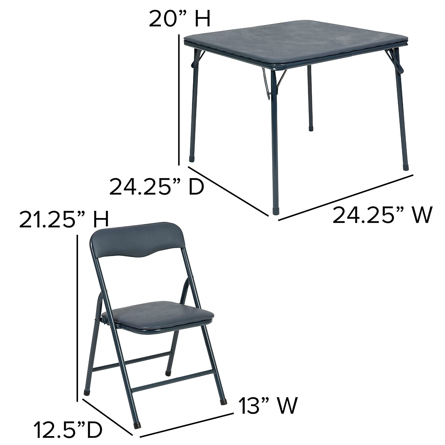 Flash Furniture Mindy Kids 5-Piece set Folding Square Table and Chairs Set for Daycare and Classrooms, Children's Activity Table and Chairs Set, Multicolor