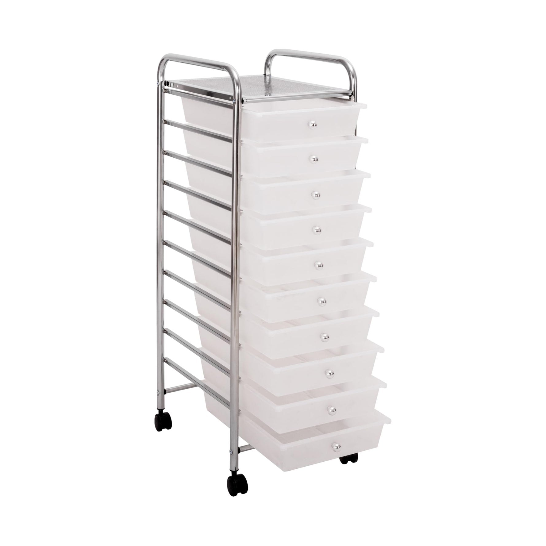 Seville Classics Rolling Utility Organizer Storage Cart , for Home Office, School, Classroom, Scrapbook, Hobby, Craft, 15 Drawer, Black
