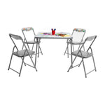Flash Furniture Mindy Kids 5-Piece set Folding Square Table and Chairs Set for Daycare and Classrooms, Children's Activity Table and Chairs Set, Multicolor