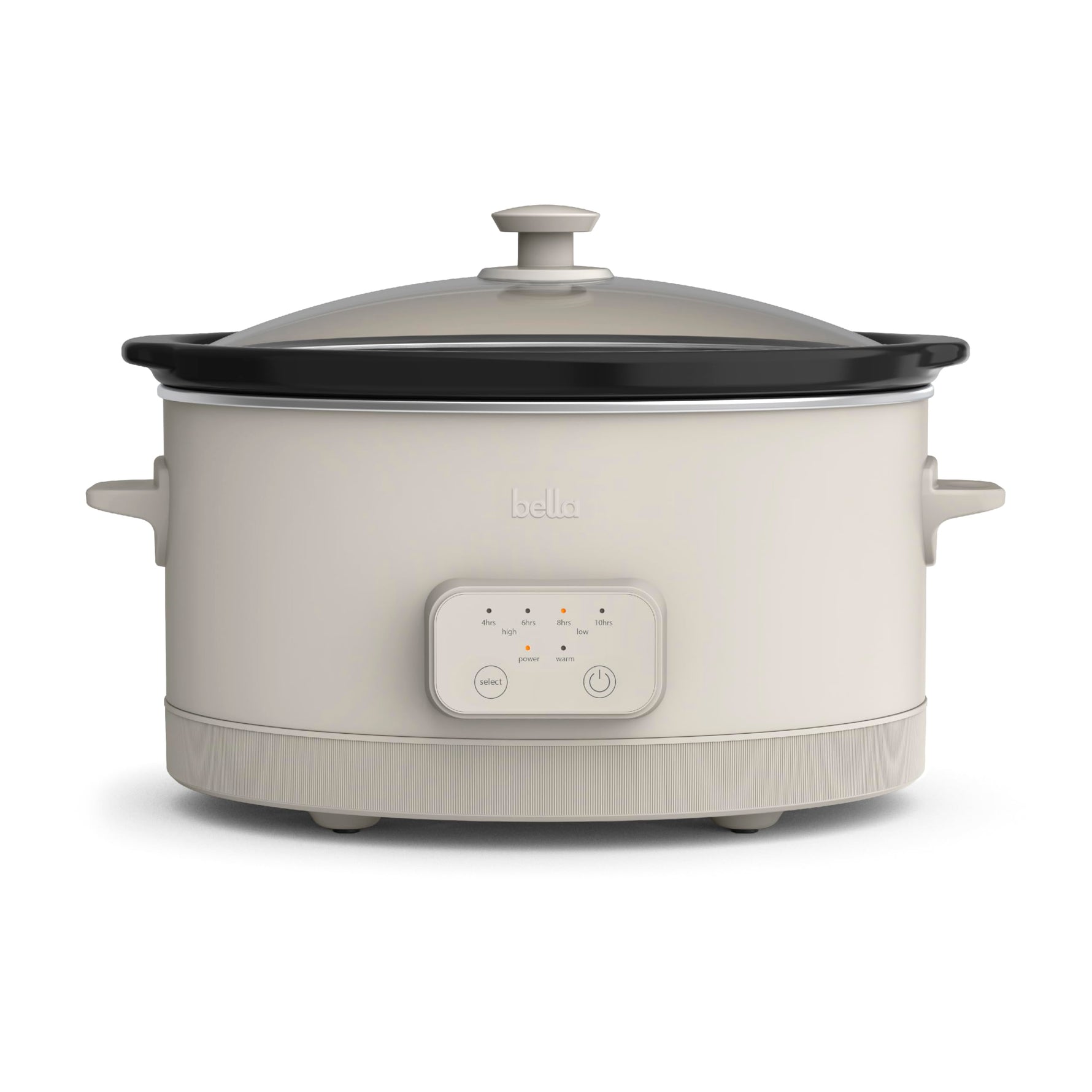 bella 6.0 Qt Programmable Slow Cooker, Ceramic Nonstick Coating, Adjustable Temperature & Cooking Times, Dishwasher Safe Stoneware Pot & Tempered Glass Lid, Tangle Free Cord Wrap, Oatmilk