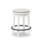 Signature Design by Ashley Valebeck Upholstered Swivel Stool, Cushioned Seat, Woven Fabric Upholstery, Wood, 24" H, Brown & Black